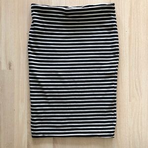Black and white stripe skirt